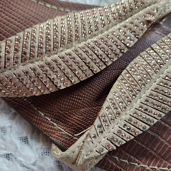 Carlos Feather Bling Strappy Sandals sz 8.5 - Picture 6 of 9